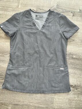 FIGS Women's Heather Gray V-Neck Scrub Top